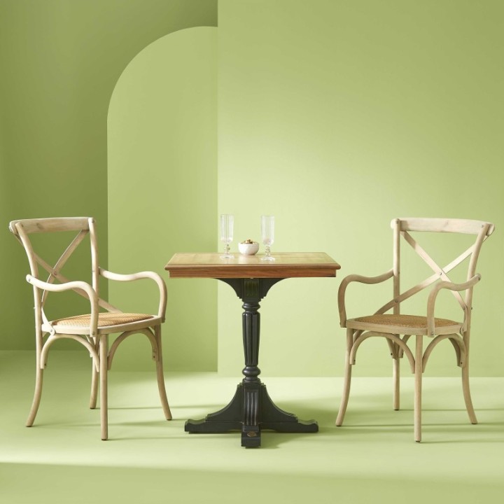 Lot de 2 fauteuils de table chêne oxydé BISTROT