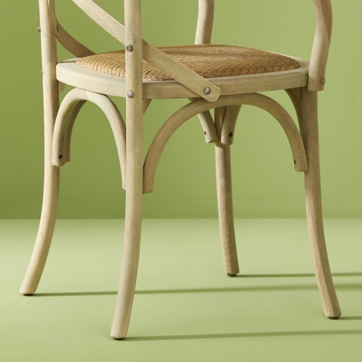 Bistrot set of 2 oxidised oak dining armchairs