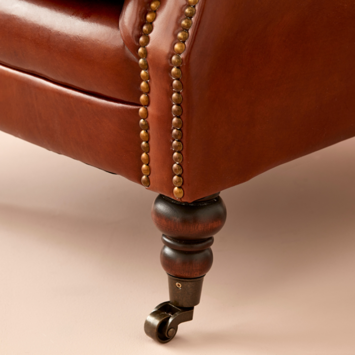 Newcastle chocolate leather bar armchair