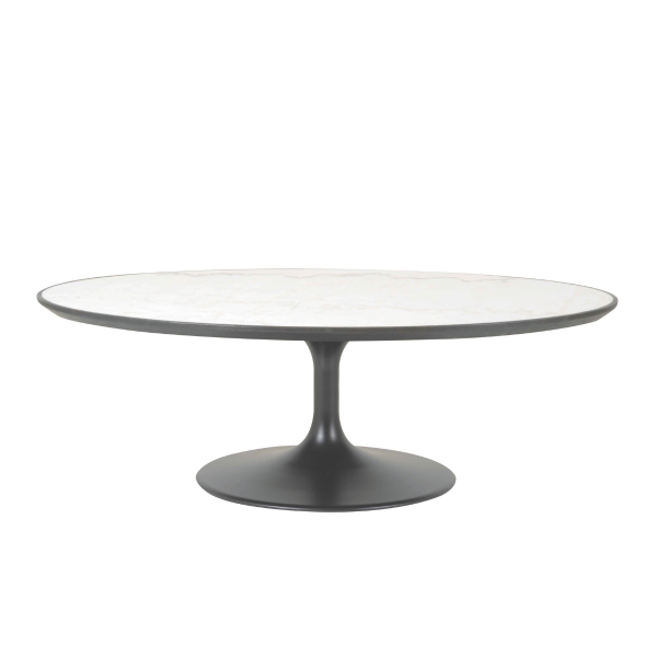 Table basse ovale en marbre blanc TULIPE