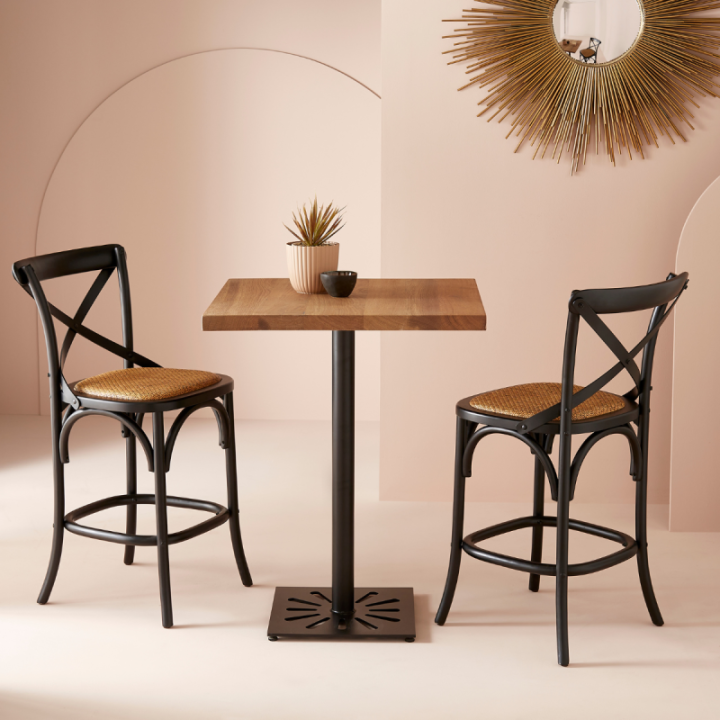Chaise Bistrot comptoir noir