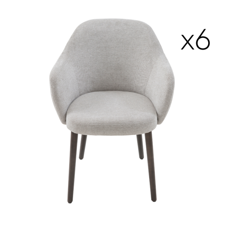 Grey Ernest Bridge Armchair set of 6