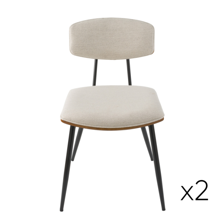 Lot de 2 chaises écru BABETTE