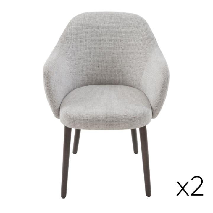 Set of 2 grey Ernest dining armchairs