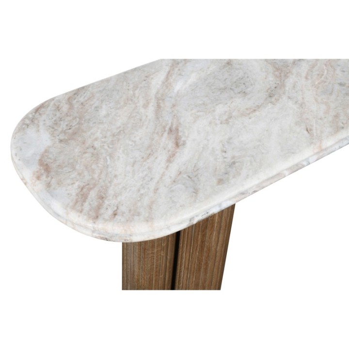 Buren solid wood and marble console table