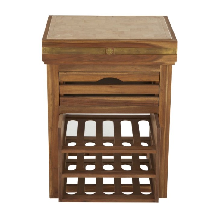 Perche solid acacia wine rack butcher block