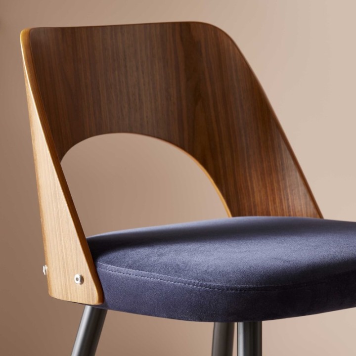 Austin blue velvet counter chair