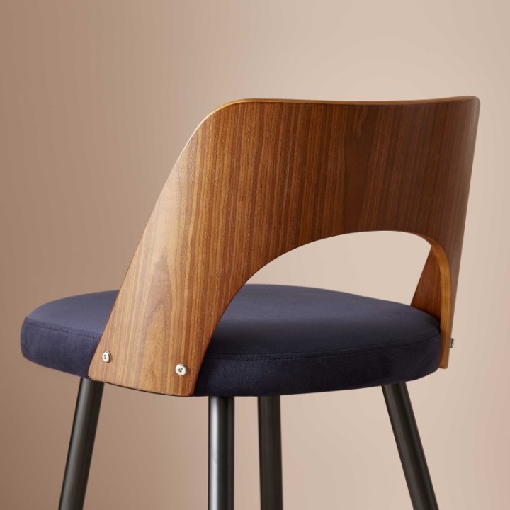 Austin blue velvet counter chair