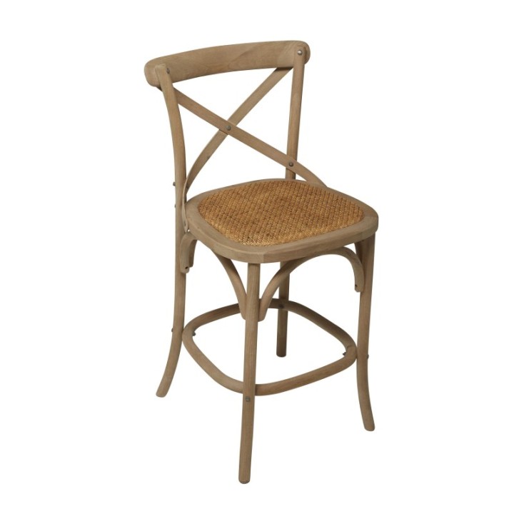 Oxidised oak Bistrot counter chair