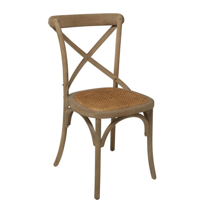 Lot de 2 chaises Bistrot chêne oxydée