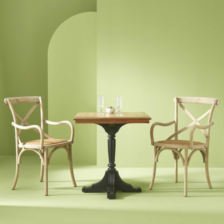 Lot de 2 fauteuils de table chêne oxydé BISTROT