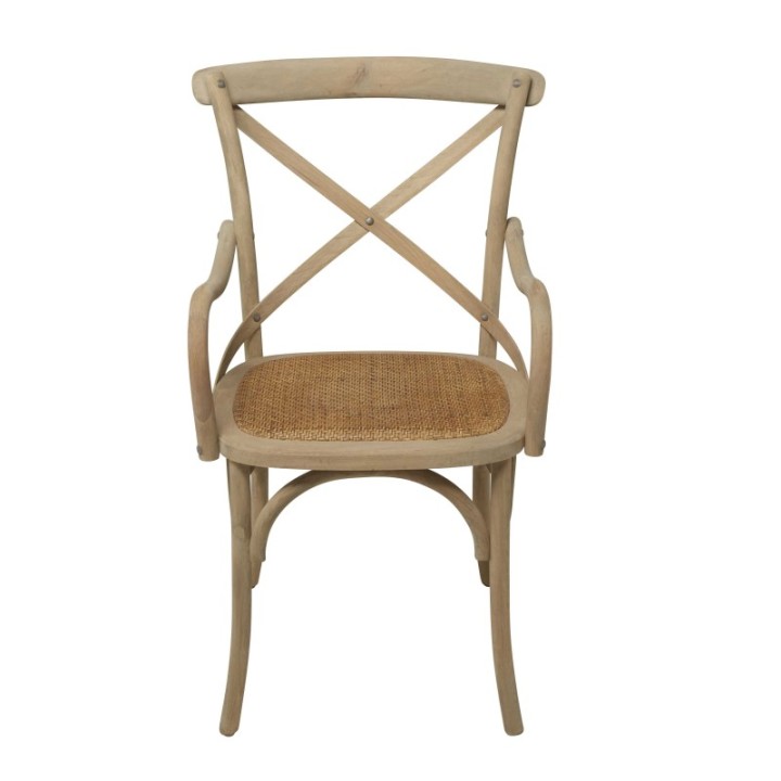 Bistrot set of 2 oxidised oak dining armchairs