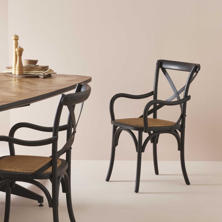 Lot de 2 Chaises Bridge noir BISTROT