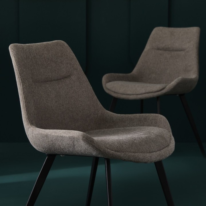 Chaise taupe Colombe lot de 2pcs