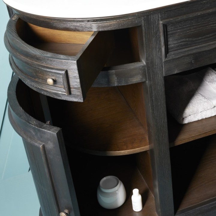 Hausmann black solid wood single washbasin cabinet