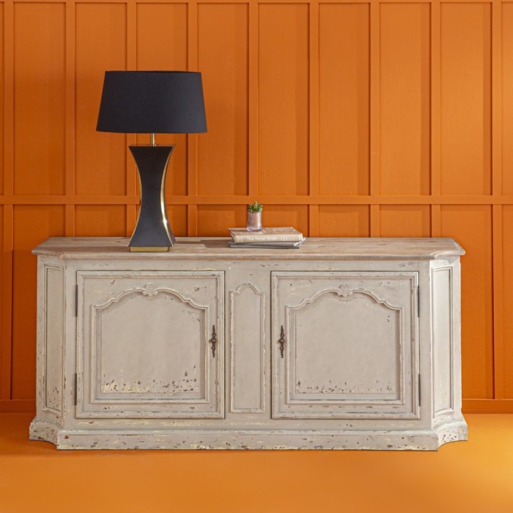 Josephine sideboard in solid pine with aged grey patina