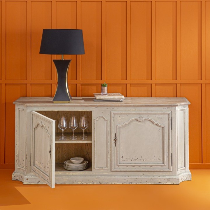 Josephine sideboard in solid pine with aged grey patina