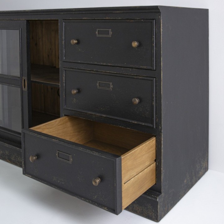 Amsterdam solid wood and glass sideboard