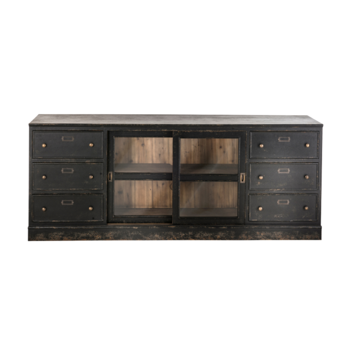 Amsterdam solid wood and glass sideboard