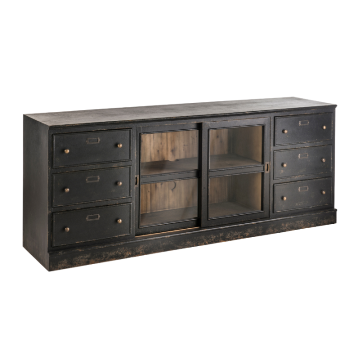 Amsterdam solid wood and glass sideboard