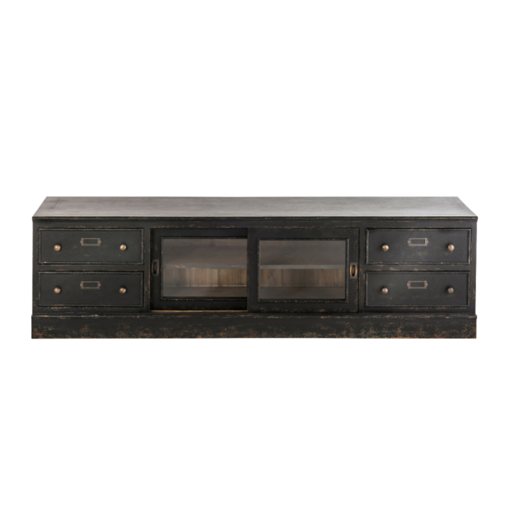 Amsterdam solid wood and glass TV unit
