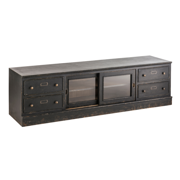 Amsterdam solid wood and glass TV unit