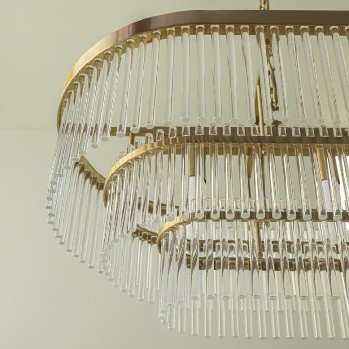 Pool gold drop chandelier