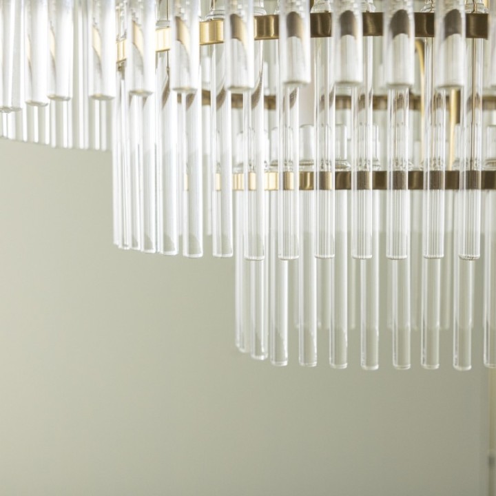 Pool gold drop chandelier