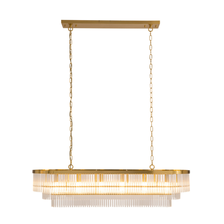 Pool gold drop chandelier