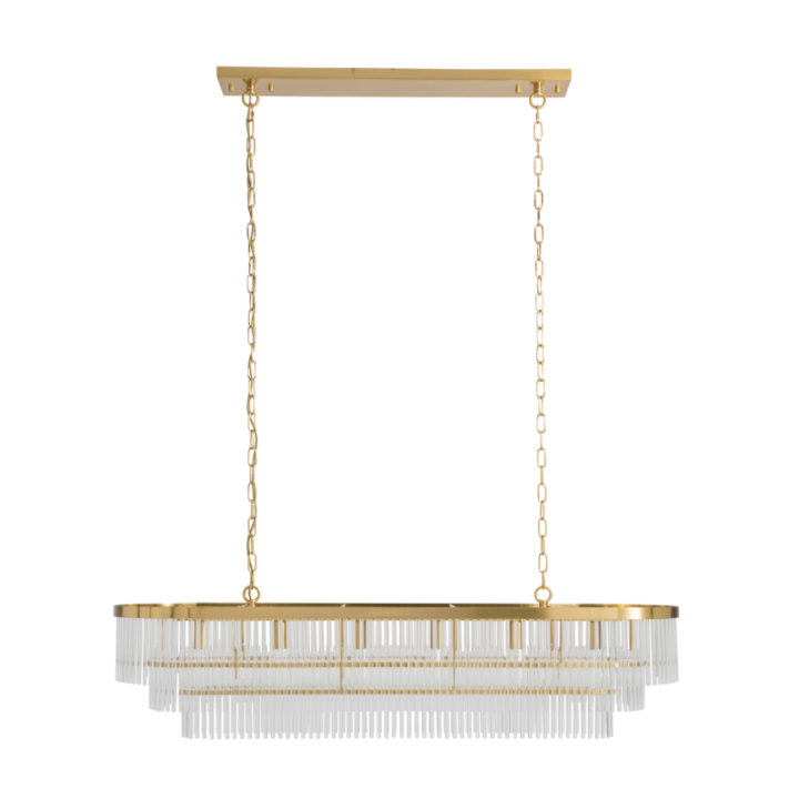 Pool gold drop chandelier
