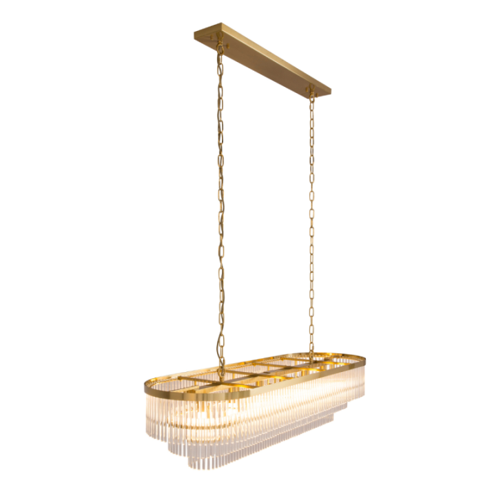 Pool gold drop chandelier