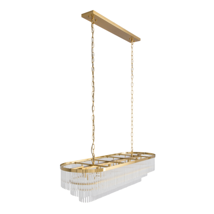 Pool gold drop chandelier