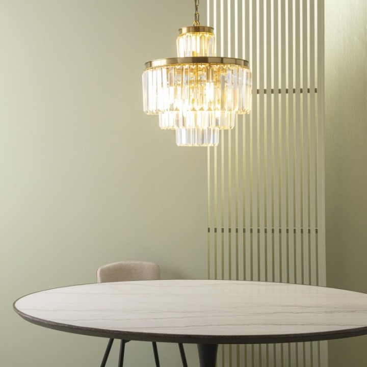 Fulgurant 11-light gold chandelier