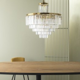 Fulgurant 22-light gold chandelier