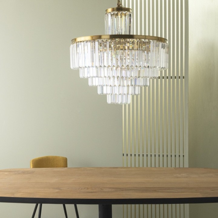 Fulgurant 22-light gold chandelier