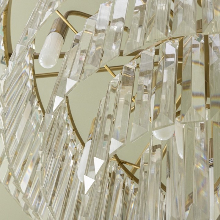 Fulgurant 22-light gold chandelier