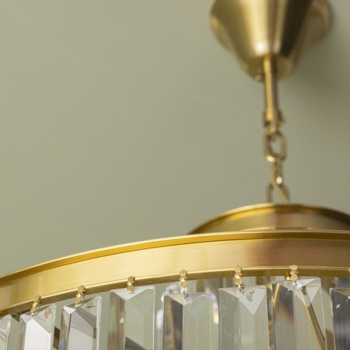 Fulgurant 22-light gold chandelier