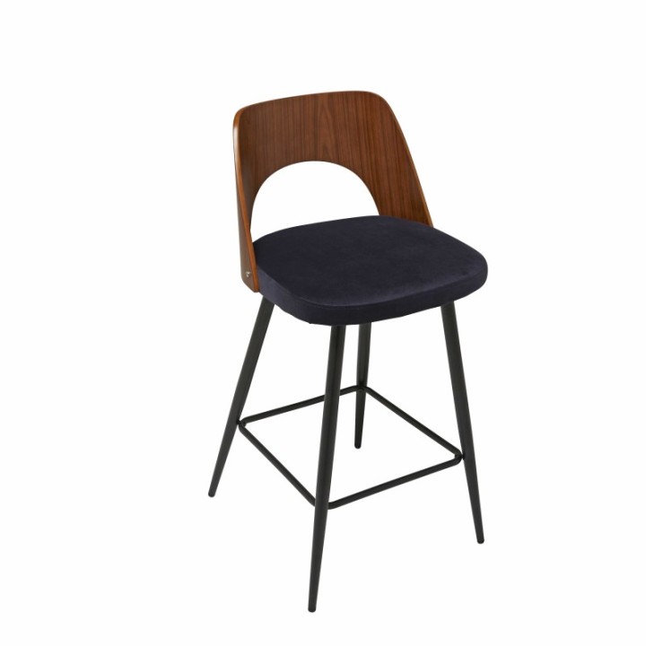 Austin blue velvet counter chair