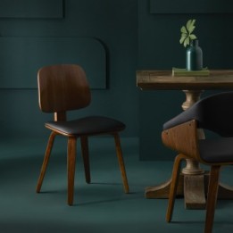 Chaise Brad vinyle noir Lot de 2pcs
