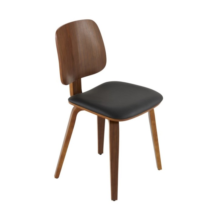 Chaise Brad vinyle noir Lot de 2pcs