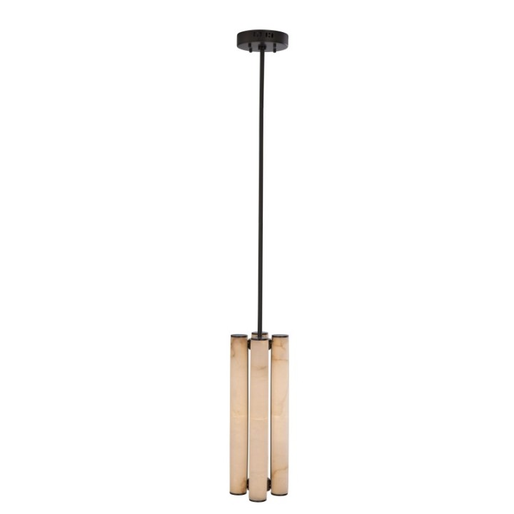 Vertical Alabaster and Metal Chandelier MONTAIGNE
