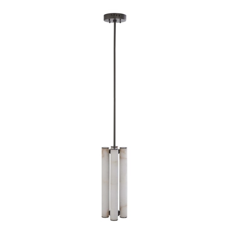 Vertical Alabaster and Metal Chandelier MONTAIGNE