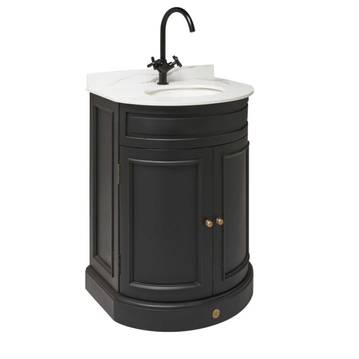 Black Hausmann mini washbasin cabinet