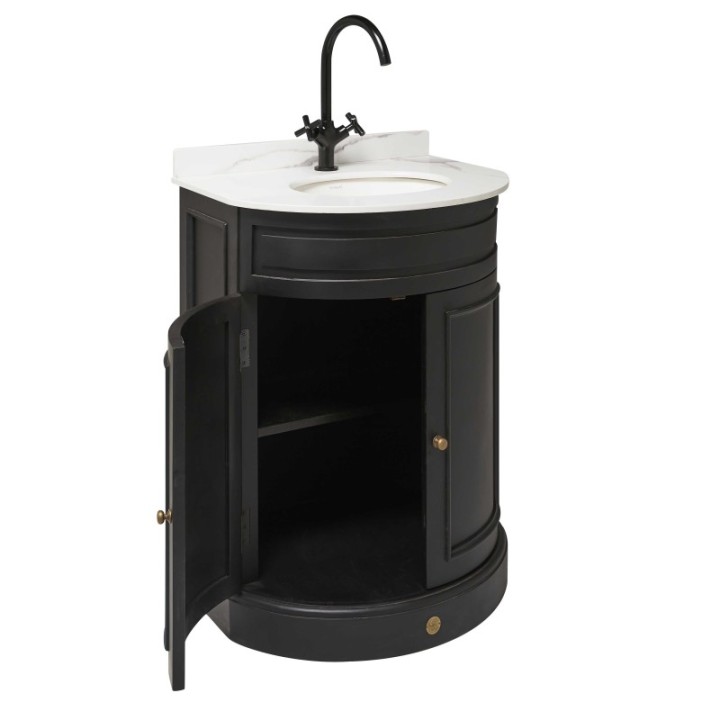 Black Hausmann mini washbasin cabinet