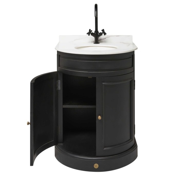Black Hausmann mini washbasin cabinet