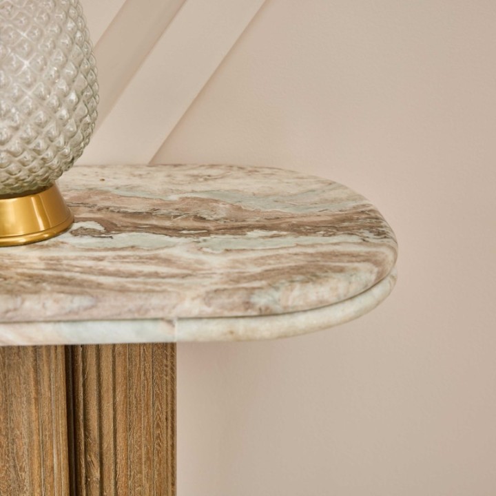 Buren solid wood and marble console table
