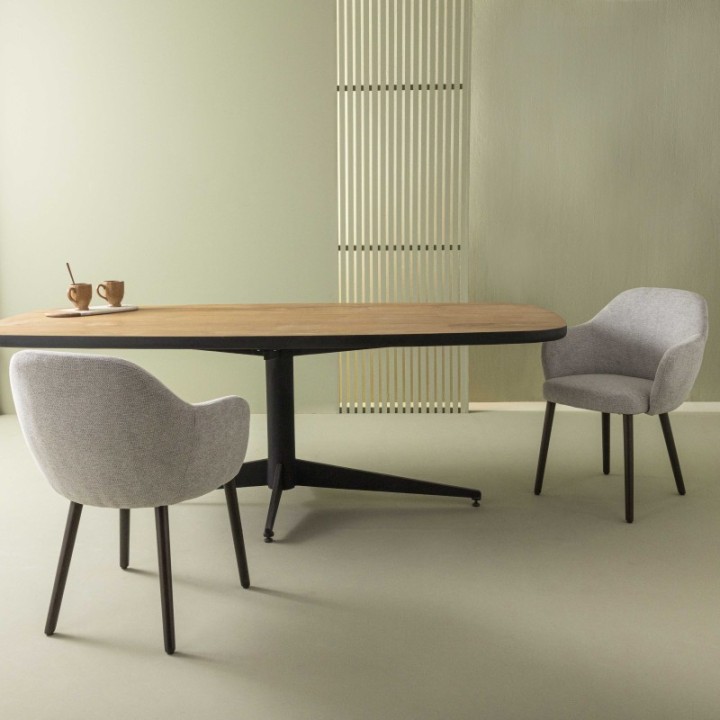 Set of 2 grey Ernest dining armchairs