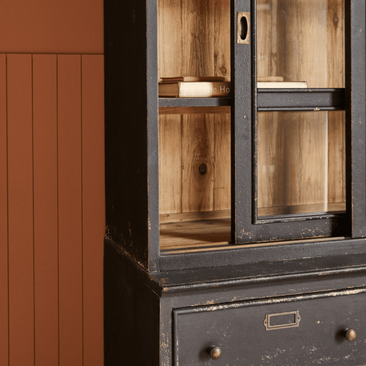 Amsterdam Bookcase with drawers and glass doors