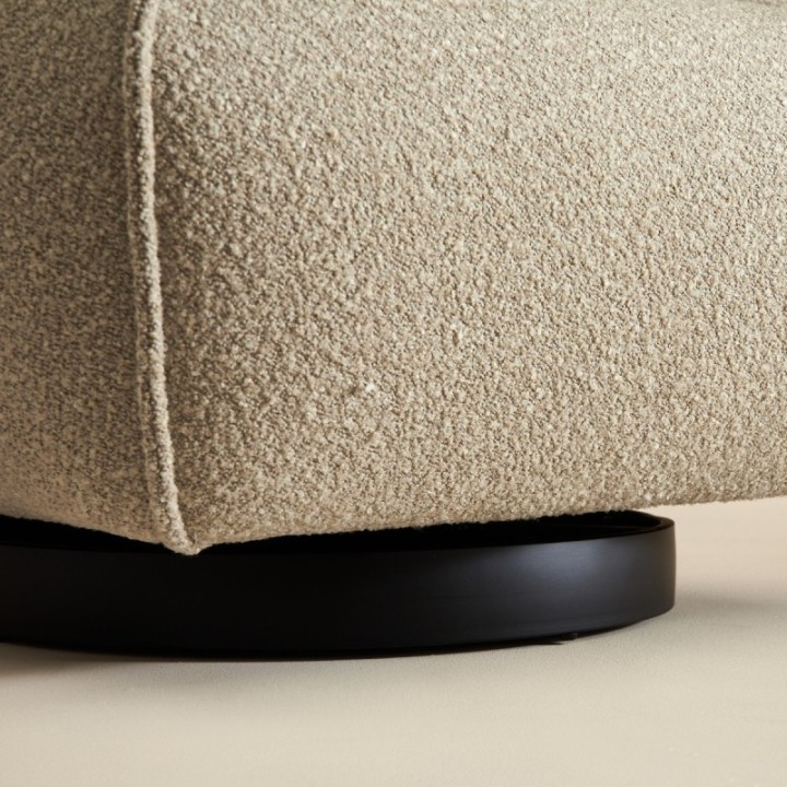 Linen-Colored Swivel Armchair HENRY
