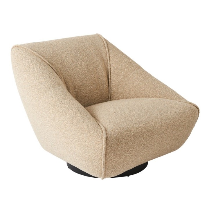 Linen-Colored Swivel Armchair HENRY